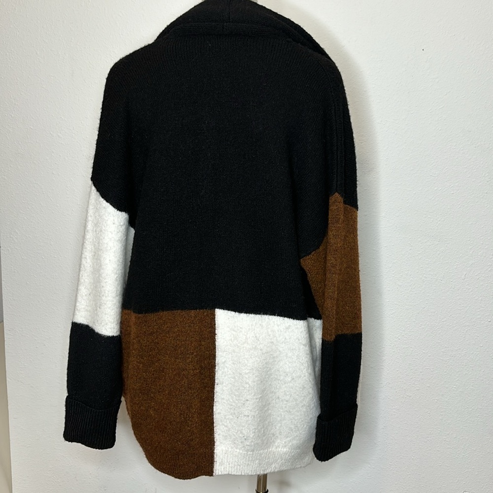 Entro Size Small Color-Block Oversized Open Cardi… - image 5